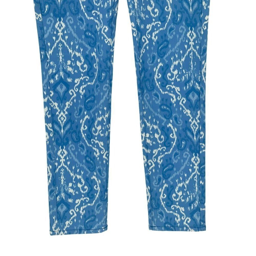 J. McLaughlin Lexi Jeans Slim Straight Leg Stretch Women 10 Blue White‎ - Picture 3 of 10